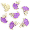 Enamel Ginkgo Leaf Charms with Pearls in Six Colors view 8