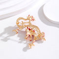 Gold Tone Dragon Four Designs Metal Brooch Pin for Jackets and Lapels view 3