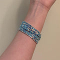 Silver Elastic Rhinestone Single Row Bracelets Eight Colors view 2