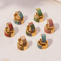 Four Row Crystal Hoop Earrings in Seven Colors and Three Sizes view 3