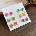 Colorful Star Stud Earrings Available as Singles or Twelve Piece Set view 6