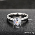 Silver Round Clear CZ Four Prong Solitaire Ring 6-10 view 4