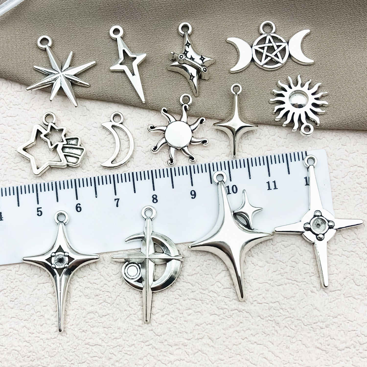 Zinc Alloy Cross Pentagram Hollow Star Charm Pendant for DIY Necklace Earring Bracelet