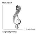 Music Note Staff Brooch Pearl Accent Silver and Gold view 6