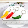 Realistic Chili Pepper Split Ring Keychains in Three Colors view 5