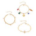 Stainless Steel Star Ocean Dual Chain Bracelets Anklets Gold Steel view 5