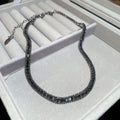 Crystal Square Tennis Chain Necklace In Three Metal Tones view 3