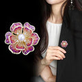 Peony Enamel Metal Brooch Pin for Jackets and Lapels view 3