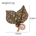 Leaf Pearl Look Metal Brooch Pin 4.6 x 5.4 cm for Jackets and Lapels view 3