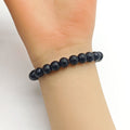 Black Wooden Bead Stretch Bracelet Elastic Round Beads view 2