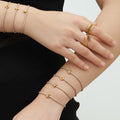 Crystal Initial Tennis Bracelet in Gold and Silver Tone A to Z view 4