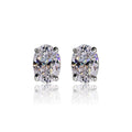 Oval Faceted Solitaire Stud Earrings In Ten Stone Colors view 5