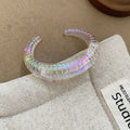 Iridescent Clear Acrylic Open Cuff Bangles 11 Textures view 7