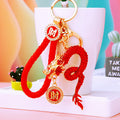 Jeweled Spirit Dragon Keychains with Fortune and Loose Heart Loop Options view 6