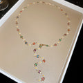 Colorful Daisy and Butterfly Y Drop Necklace Fashion Jewelry view 1