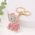 Rhinestone Elephant Keychain Gold Tone Animal Charm view 7