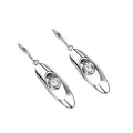 Oval Openwork Drop Earrings with Three Crystal Colors view 4