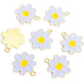 Eight Petal Daisy Enamel Charms in Three Pastel Colors view 7