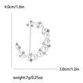 Graduated Pearl Safety Pin Brooch in Gold or Silver Tone view 7