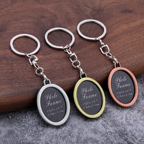 Creative Heart Photo Frame Zinc Alloy Keychain Memorial Gift