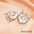 Rounded Square Chunky Hoop Earrings Polished Statement Fashion Jewelry view 4