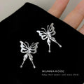 Silver Liquid Openwork Butterfly Stud Earrings Pair view 1