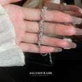 Silver Tone Leaf And Crystal Bracelet With Butterfly Detail view 4