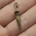 Closed Umbrella Metal Charm Pendant in Two Vintage Finishes view 3