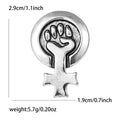 Raised Fist Female Symbol Badge Brooch Antique Gold Or Silver view 6