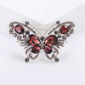 Silver Tone Crystal Butterfly Brooch Blue Green Burgundy view 8