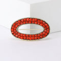 Oval Beaded Frame Brooch in Turquoise and Red Decorative Accessory view 7