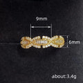 Gold Tone Delicate Bow Ring With Clear Crystal Details view 4
