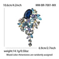 Tassel Glass Rhinestone Brooch Floral Cascade Antique Silver view 7