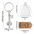Silver Tree of Life Thank You Heart Split Ring Keychain view 2