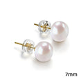 Faux Pearl Stud Earrings Gold Post Clear Backs 5-10mm Sizes view 7