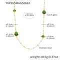 Gold Bead Station Necklace Teardrop Triangle Czech Glass view 10