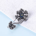 Neuron Enamel Brooch With Blue Center in Gold or Silver Tone view 3