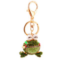 Faceted Stone Frog Keychain With Gold Tone Ring And Lobster Clasp view 5
