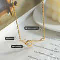 Gold Steel Root Branch Zircon Pendant Ball Chain Necklace view 2