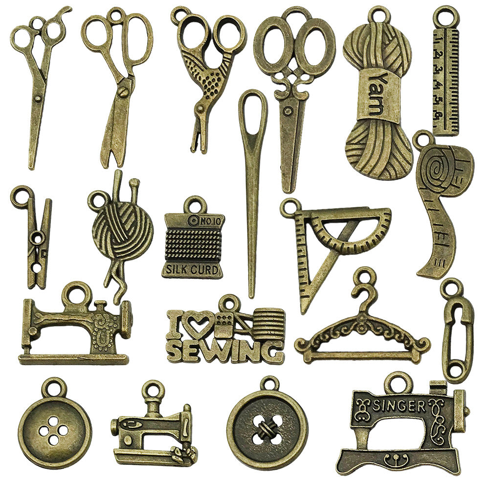 Vintage Zinc Alloy Sewing Machine Charm Pendant for DIY Keychain Bracelet Necklace