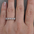 Silver Tone Mixed Shape CZ Geometric Band Ring Sizes 6-10 view 4