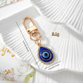 Rhinestone Blue Evil Eye Snap-Hook Keychains in Seven Shapes and Finishes view 5