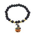 Black Bead Gold Spacer Pumpkin Wizard Stretch Bracelet view 5