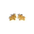 Gold Tone Rocking Horse Necklace and Matching Stud Earrings view 5
