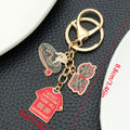 Street Dance Headphones and Record Metal Clasp Keychain Pair view 7