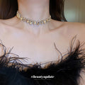 Teardrop Crystal Collar Choker Multicolor Clear Three Styles view 3