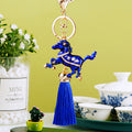 Floral Crystal Horse Keychains with Braided Straps and Tassels view 4