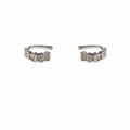 Silver Geometric Crystal Double Band Open Ear Cuff view 5