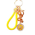 Crystal Five Coin Fortune Keychains with Cords and Loose Braided Loops view 5