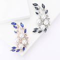 Curved Pearl Branch Brooch in Bright Blue or Deep Navy view 1